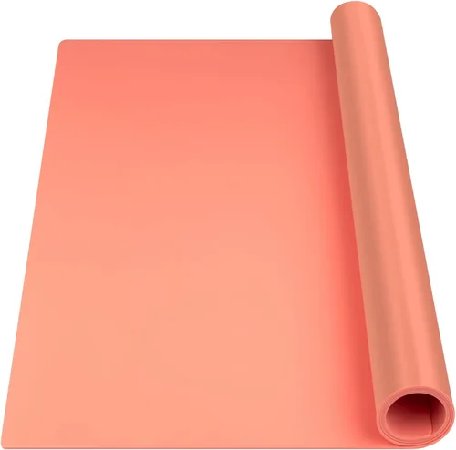 Vista 10 de Tapete de silicona extra grande, tapete de silicona para encimera de cocina, isla, mesa de comedor, protector de encimera, tapete resistente al Negro