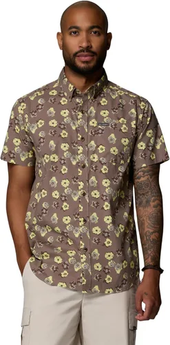 Vista 30 de Columbia - Camisa de manga corta para hombre Rapid Rivers con estampado, con cómodo elástico Colegial Navy Outback