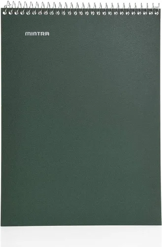 Vista 5 de Mintra Office TOP BOUND Cuadernos de espiral duraderos (hielo ártico, aceite de chile, verde oliva, rayas universitarias, paquete de 3)