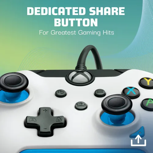 Vista 4 de PDP Wired Controller Ion White for Xbox Series XS, Gamepad, Wired Video Game Controller, Gaming Controller, Xbox One, Officially Licensed - Xbox