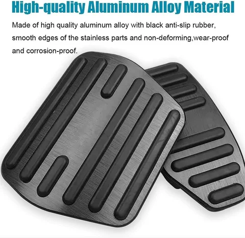 Vista 3 de LEXLEY 2 almohadillas antideslizantes de aluminio para pedal de freno de gas, cubiertas de pedal de acelerador sin perforación para Nissan Altima