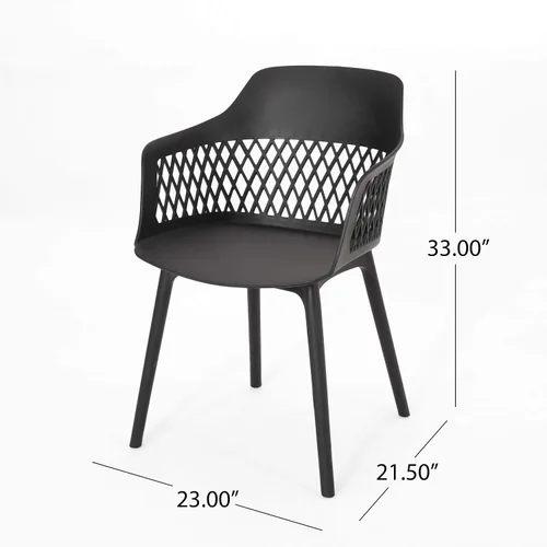 Vista 3 de Christopher Knight Home Madeline - Silla de comedor al aire libre (juego de 2), color negro