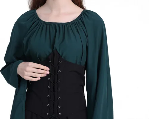 Vista 6 de Disfraz de elfo para mujer, vestido renacentista de Navidad, disfraz medieval para niñas, disfraz de Navidad para mujer