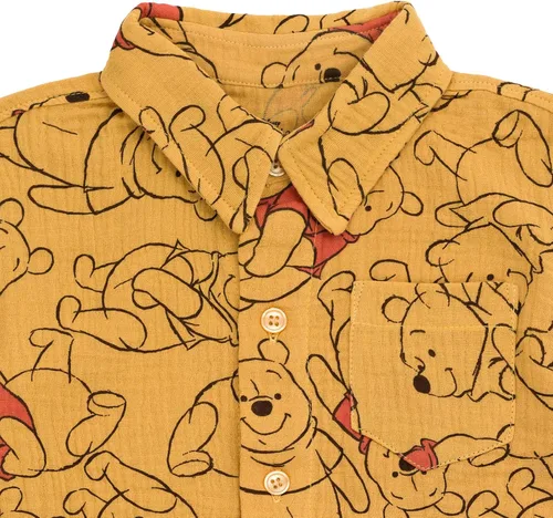 Vista 5 de Disney Winnie the Pooh Mickey Mouse - Camisa hawaiana con botones y pantalones cortos para recién nacidos hasta niños pequeños