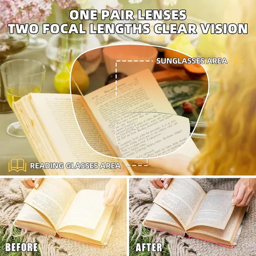 Vista 3 de LADEESSE Pack de 3 gafas de sol bifocales para lectura de mujer, gafas de sol de moda en forma de ojo de gato para lectura al aire libre, protección
