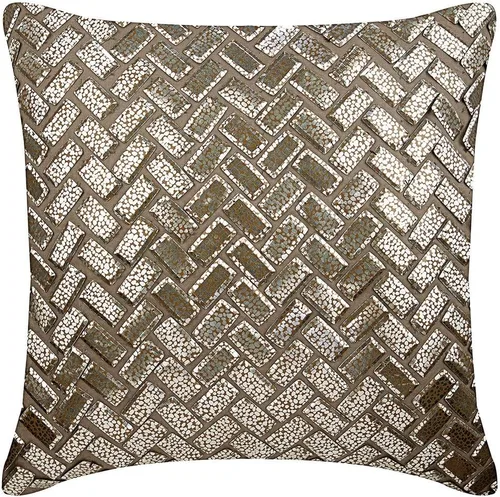 Vista 9 de The HomeCentric Funda de almohada decorativa marrón de 12 x 12 pulgadas, fundas de almohada de piel sintética con textura y almohadas sólidas