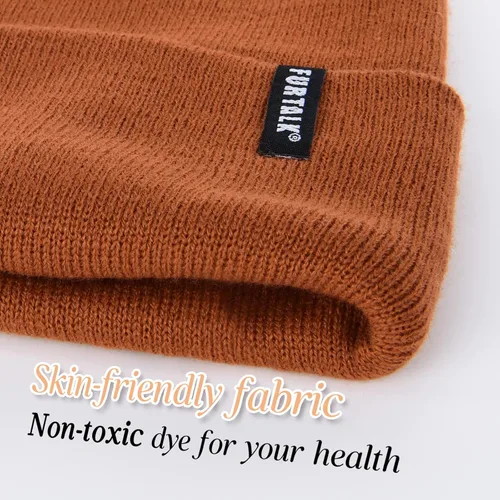 Vista 2 de FURTALK - Gorro tejido de acrílico para invierno suave cálido unisex para hombres y mujeres