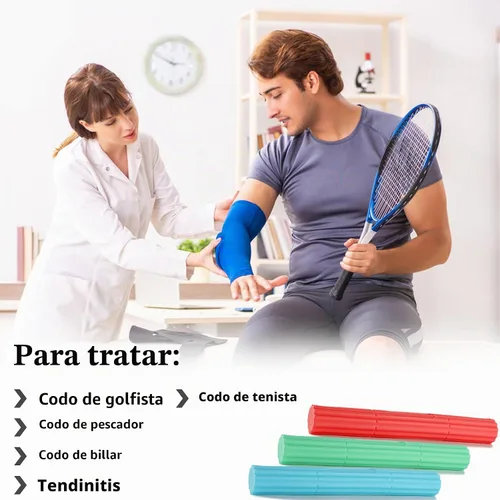 Vista 4 de Barra Fortalecedora de Terapia Flex para Codo de Tenista, Codo de Golfista, Tendinitis - Barra de Resistencia de Terapia Física para Alivio