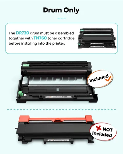 Vista 2 de TESEN DR730 DR760 Reemplazo de la unidad de tambor compatible para Brother DR730 DR760 para HL-L2325DW HL-L2350DW HL-L2370DW HL-L2390DW HL-L2395DW