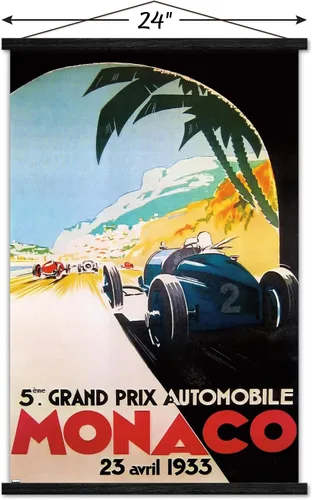 Vista 3 de Trends International Grandprix Automobile Monaco 1933 - Póster de pared con marco magnético