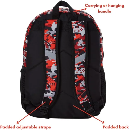 Vista 6 de RALME Juego de mochila para niños, 16 pulgadas, 6 piezas, incluye bolsa de almuerzo plegable, botella de agua, llavero y estuche para lápices, Camo