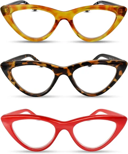 Vista 16 de 2SeeLife Lentes de lectura prémium TR-90 Cat Eye para mujer, estrechos, ajuste medio, marco resistente, bisagras de resorte, lectores elegantes Negro