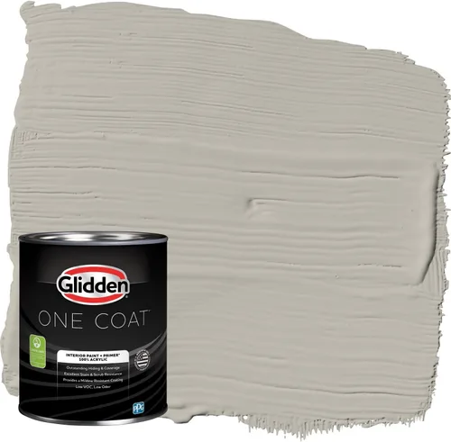 Vista 79 de Glidden Pintura Interior + Imprimación: Gris/Plata Antigua, Una Capa, Satinado, 1 Galón