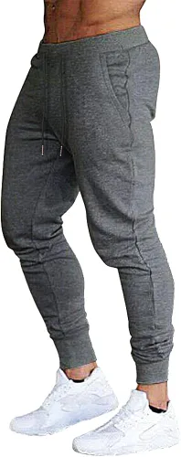 Vista 2 de BUXKR - Pantalones deportivos ajustados con bolsillos profundos para hombre, para gimnasio, correr y fisioculturismo