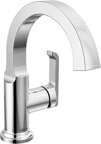 Vista 7 de Delta Grifo de baño Tetra Gold de un solo agujero, grifo de baño dorado de una sola manija, grifo de lavabo de baño, tecnología de sello
