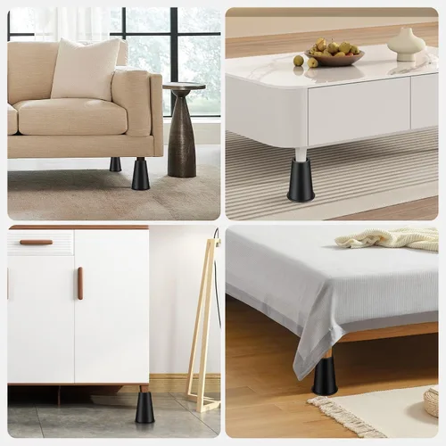 Vista 5 de 6 paquetes de elevadores de cama redondos de 8 pulgadas/Elevador de muebles/Elevadores de cama/Elevador de muebles/Elevadores de mesa/Elevadores