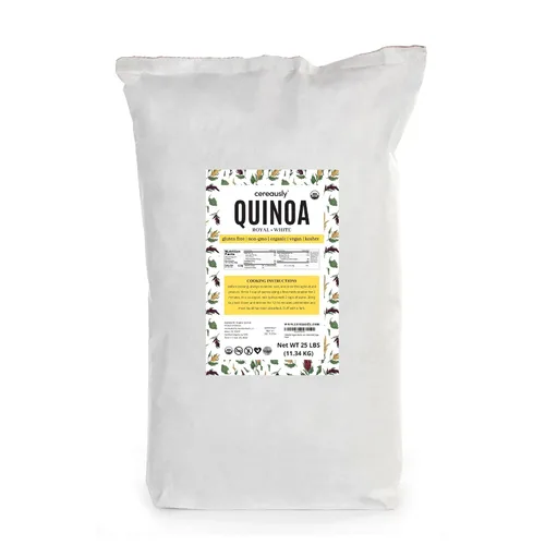 Vista 7 de CEREAUSLY Quinoa blanca orgánica – Quinoa real premium de Bolivia – Quinoa Kosher y sin OMG – Quinoa vegana y con cuota de gluten – 4 libras