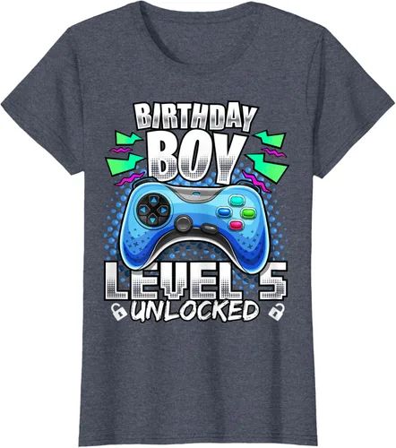 Vista 19 de Camiseta para niños con diseño de videojuegos desbloqueados de nivel 5 Negro