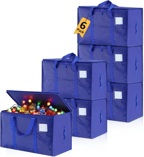 Vista 32 de Bolsas de mudanza resistentes extra grandes, cajas de mudanza, suministros de mudanza esenciales, contenedores de almacenamiento azules con tapas