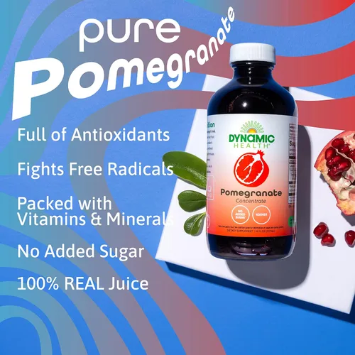 Vista 3 de Dynamic Health Concentrado de jugo de granada Sin aditivos ni conservantes Antioxidante 8oz