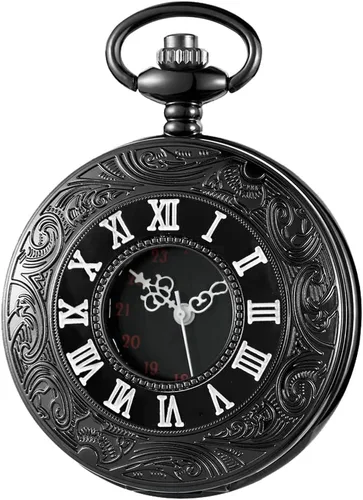 Vista 8 de Hollow Roman Digital Scale Men's Quartz Pocket Watches, Quartz Pocket Strap with Chain for Men