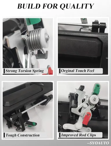 Vista 4 de SYOAUTO Manija de puerta trasera para Toyota Tundra 2014-2019 y Toyota Tacoma 2016-2020 manija de pestillo con orificio trasero para cámara