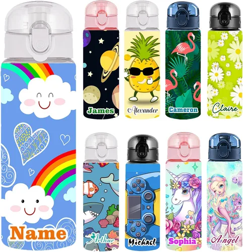 Vista 39 de Botellas de agua personalizadas con tapa, botella personalizada de 26 onzas con nombre, botellas de agua de plástico personalizadas, a prueba