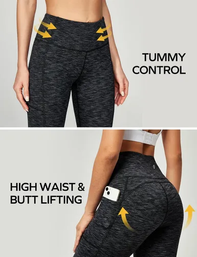 Vista 3 de Ewedoos - Pantalones deportivos de yoga para mujer con bolsillos leggings con bolsillos, de tiro alto, con control de abdomen, que no transparentan