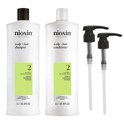 Vista 14 de Nioxin Shampoo & Conditioner Liter Duo Sets Pumps Included Systems 1-4