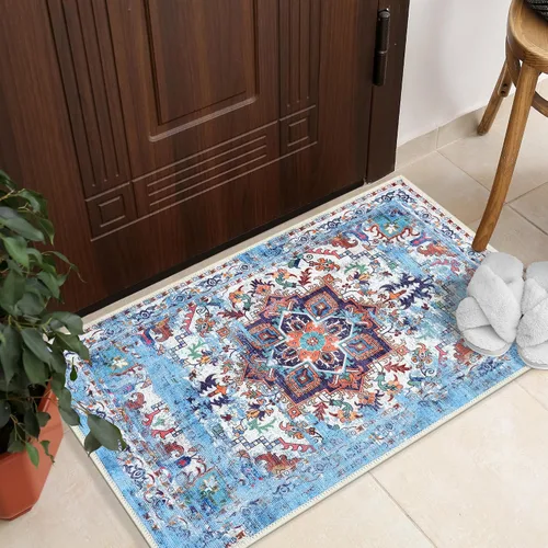 Vista 295 de GLN Rugs Traditional Collection - Alfombra de felpilla lavable a máquina, tradicional lavable, antideslizante, alfombra de felpilla de pelo corto