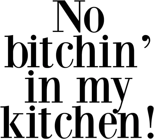 Vista 2 de Decal Serpent No Bitchin' in My Kitchen - Delantal divertido para cocinar, para hornear, color verde bosque