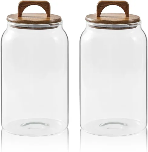 Vista 12 de Sweejar Tarros grandes de cristal para dulces con tapas de madera, tarro de vidrio de 1 galón con tapa, contenedores de almacenamiento