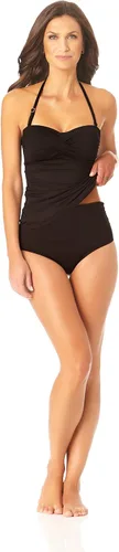 Vista 2 de Anne Cole Top de natación tipo tankini con nudo frontal fruncido para mujer