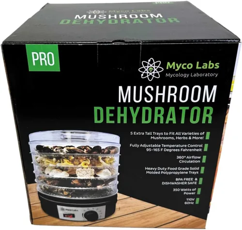 Vista 3 de Myco Labs Deshidratador de hongos de 350 vatios con control de temperatura ajustable y bandejas extra altas