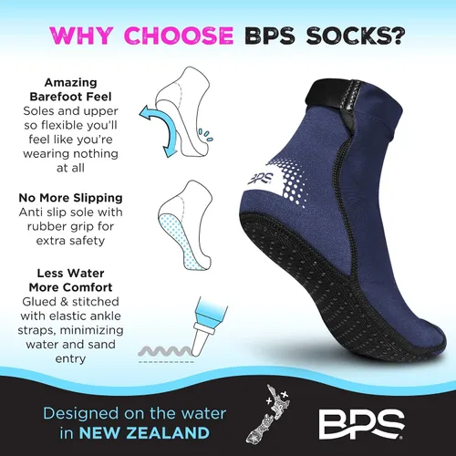 Vista 16 de BPS "Second Skin" - Calcetines de voleibol de playa ultra flexibles de secado rápido, calcetines de fútbol de arena, botines de deportes acuáticos