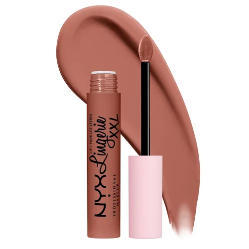 Vista 24 de Nyx - Maquillaje profesional; labial líquido de la línea Lingerie XXL, mate, Undress'd (Color rosa en tono desnudo)