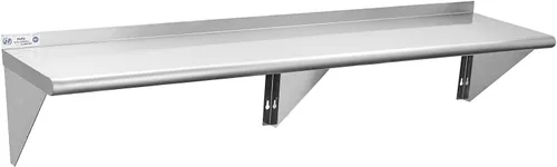 Vista 19 de Hally Estante de acero inoxidable montado en la pared, estante de pared de 10 x 24 pulgadas, NSF resistente, capacidad de 250 libras, estante