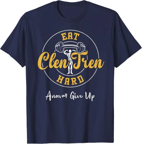 Vista 71 de Culturismo: Comer Clen Tren Hard Anavar Give Up - Camiseta de gimnasio, Negro
