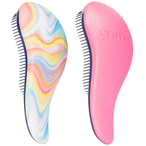 Vista 23 de Crave Naturals, Cepillo Desenredarte Deslizante para Resultados Definitivos, Niños y Adultos, Uso como Peine o Cepillo para Cabello, Color Negro