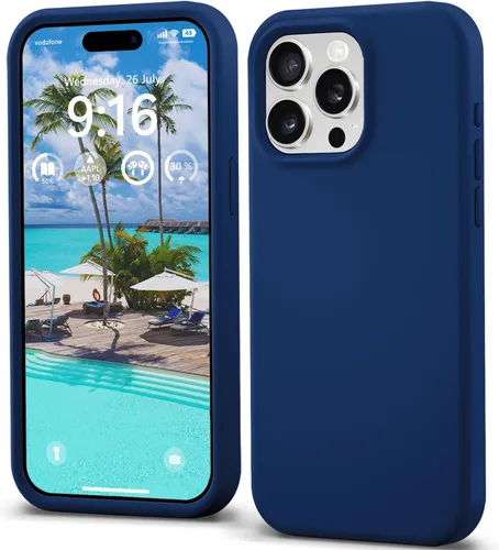 Vista 19 de IceSword Funda compatible con iPhone 15 Pro Max – Luz protectora Slam, suave antiarañazos, pastel lindo [a prueba de golpes] 6.7 pulgadas 15PM Azul