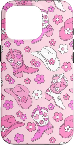 Vista 20 de iPhone 16 Pink Cowgirl Aesthetic Cowboy Boots Cowboy Hat Western Cute Case
