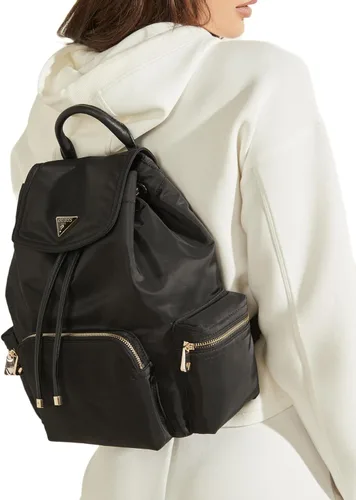 Vista 3 de GUESS Mochila Eco Gemma para mujer, solapa con cordón, Negro -, Tamaño único