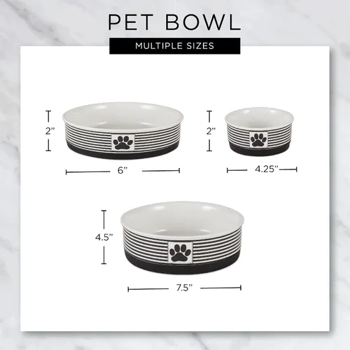 Vista 5 de Bone Dry Ceramic Pet Collection Chevron, juego pequeño, 4.25x2, gris, 2 piezas