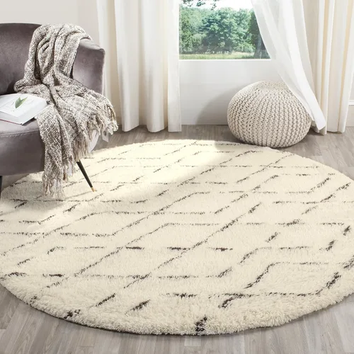 Vista 11 de SAFAVIEH Casablanca Collection - Alfombra de área de 9 x 12 pies, marfil y marrón, hecha a mano de lana marroquí boho neozelandesa, 1 pulgada