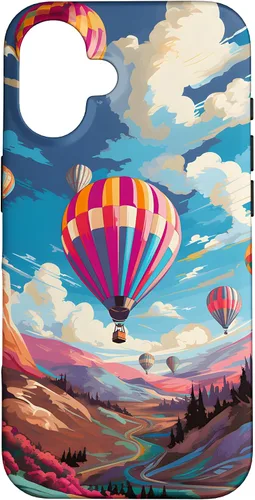 Vista 32 de Colorful Hot Air Balloons Pop Art Style Case for iPhone 17