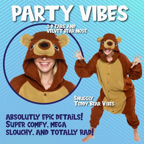 Vista 2 de Funziez! - Disfraz de Halloween para adultos, disfraz de animales y criaturas marinas, mameluco afelpado para cosplay, para mujeres y hombres