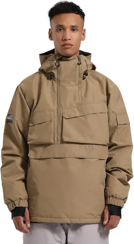 Vista 9 de GSOU SNOW Men Snowboard Jacket Ski Snow Jacket Pullover Waterproof 15K Waterproof, 10K Breathable, Loose fit, Insulation,YKK zippers,7 Pockets,Powed