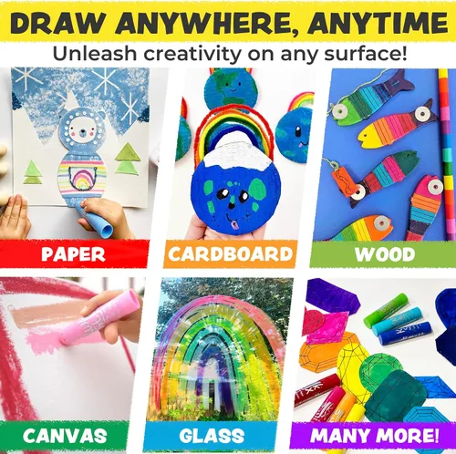 Vista 5 de Kwik Stix - Barras de pintura de témpera sólidas, 96 colores, barras de pintura lavables para niños, secado súper rápido, no tóxicas, libres
