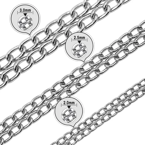 Vista 5 de LOS ANDES Collar de cadena para perro, collar de martingala de metal, sin tirones, collar antideslizante para perro, collar de entrenamiento