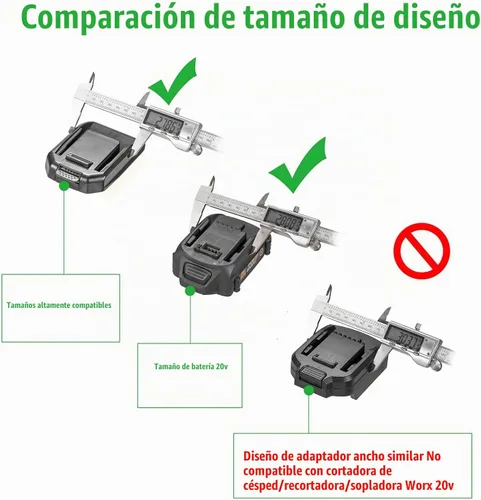 Vista 3 de 1 adaptador solo compatible con herramientas inalámbricas Worx 20v versión de EE. UU. Compatible con baterías Ridgid de 18 V (no avanzadas), solo